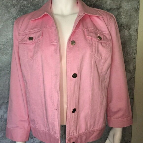 RALPH LAUREN Pink Denim Trucker Button Up  Jacket Size Medium - Picture 4 of 6